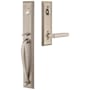 Emtek Jefferson Right Handed Full Plate Single Cylinder Keyed Entry Handleset with Milano Interior Lever Pewter