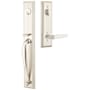 Emtek Jefferson Left Handed Full Plate Single Cylinder Keyed Entry Handleset with Milano Interior Lever Satin Nickel
