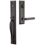 Emtek Jefferson Right Handed Full Plate Single Cylinder Keyed Entry Handleset with Milano Interior Lever Flat Black