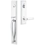 Emtek Jefferson Right Handed Full Plate Single Cylinder Keyed Entry Handleset with Milano Interior Lever Polished Chrome