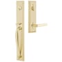 Emtek Jefferson Left Handed Full Plate Single Cylinder Keyed Entry Handleset with Milano Interior Lever Satin Brass