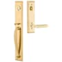Emtek Jefferson Right Handed Full Plate Single Cylinder Keyed Entry Handleset with Milano Interior Lever French Antique