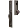 Emtek Jefferson Full Plate Single Cylinder Keyed Entry Handleset with Norwich Interior Knob Oil Rubbed Bronze