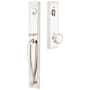 Emtek Jefferson Full Plate Single Cylinder Keyed Entry Handleset with Norwich Interior Knob Polished Nickel
