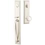 Emtek Jefferson Full Plate Single Cylinder Keyed Entry Handleset with Norwich Interior Knob Satin Nickel