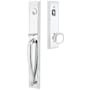 Emtek Jefferson Full Plate Single Cylinder Keyed Entry Handleset with Norwich Interior Knob Polished Chrome