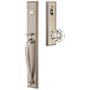 Emtek Jefferson Full Plate Single Cylinder Keyed Entry Handleset with Old Town Clear Interior Knob Pewter