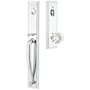 Emtek Jefferson Full Plate Single Cylinder Keyed Entry Handleset with Old Town Clear Interior Knob Polished Chrome