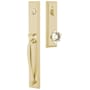 Emtek Jefferson Full Plate Single Cylinder Keyed Entry Handleset with Old Town Clear Interior Knob Satin Brass
