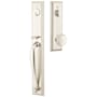 Emtek Jefferson Full Plate Single Cylinder Keyed Entry Handleset with Providence Interior Knob Satin Nickel