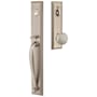 Emtek Jefferson Full Plate Single Cylinder Keyed Entry Handleset with Providence Interior Knob Pewter