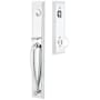 Emtek Jefferson Full Plate Single Cylinder Keyed Entry Handleset with Providence Interior Knob Polished Chrome