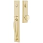 Emtek Jefferson Full Plate Single Cylinder Keyed Entry Handleset with Providence Interior Knob Satin Brass