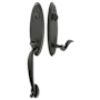 Emtek Marietta Double Cylinder Keyed Entry Brass Modern Handleset Flat Black