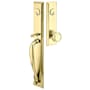 Emtek Jefferson Series Double Cylinder Keyed Entry Handleset From the American Classic Collection Lifetime Polished Brass