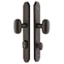 Emtek 11 Inch Stretto Arched Single Cylinder Keyed Sideplate Entry Set from the Sandcast Bronze Collection Medium Bronze
