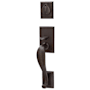 Emtek Rectangular Sectional Single Cylinder Keyed Entry Sandcast Bronze Handleset Medium Bronze