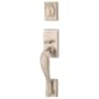Emtek Rectangular Sectional Single Cylinder Keyed Entry Sandcast Bronze Handleset Tumbled White Bronze