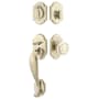 Emtek Denver Double Cylinder Keyed Entry Sandcast Bronze Handleset Tumbled White Bronze