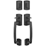 Emtek Ridgemont Double Cylinder Keyed Entry Grip by Grip Handleset from the Rustic Modern Collection Flat Black