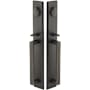 Emtek Rustic Modern Rectangular Full Plate Grip by Grip Dummy Handleset from the Sandcast Bronze Collection Medium Bronze