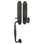 Emtek Normandy Double Cylinder Keyed Entry Wrought Steel Monolithic Handleset Flat Black