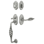 Emtek Lafayette Double Cylinder Keyed Entry Wrought Steel Sectional Handleset Satin Steel