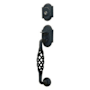 Emtek Lafayette Double Cylinder Keyed Entry Wrought Steel Sectional Handleset Flat Black