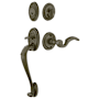 Emtek Tuscany Sectional Single Cylinder Keyed Entry Handleset from the Lost Wax Tuscany Bronze Collection Medium Bronze