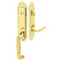 Emtek Ribbon and Reed Double Cylinder Keyed Entry Designer Brass Handleset Lifetime Polished Brass