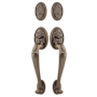 Emtek Tuscany Sectional Double Cylinder Grip-by-Grip Keyed Entry Lost Wax Cast Bronze Handleset Medium Bronze