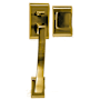 Emtek Ares Dummy Door Handleset from the Brass Modern Series Satin Brass