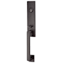 Emtek Davos Dummy Door Handleset from the Brass Modern Series Flat Black