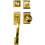 Emtek Ares Single Cylinder Entrance Handleset from the Brass Modern Series Satin Brass