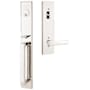 Emtek Lausanne Left Handed Full Plate Single Cylinder Keyed Entry Handleset with Geneva Interior Lever Polished Nickel