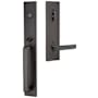 Emtek Lausanne Left Handed Full Plate Single Cylinder Keyed Entry Handleset with Geneva Interior Lever Flat Black