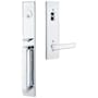 Emtek Lausanne Left Handed Full Plate Single Cylinder Keyed Entry Handleset with Geneva Interior Lever Polished Chrome