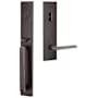 Emtek Lausanne Right Handed Full Plate Single Cylinder Keyed Entry Handleset with Helios Interior Lever Oil Rubbed Bronze