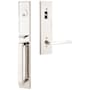 Emtek Lausanne Right Handed Full Plate Single Cylinder Keyed Entry Handleset with Helios Interior Lever Polished Nickel