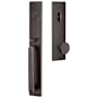 Emtek Lausanne Full Plate Single Cylinder Keyed Entry Handleset with Round Interior Knob Oil Rubbed Bronze