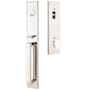 Emtek Lausanne Full Plate Single Cylinder Keyed Entry Handleset with Round Interior Knob Polished Nickel