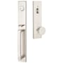 Emtek Lausanne Full Plate Single Cylinder Keyed Entry Handleset with Round Interior Knob Satin Nickel