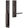 Emtek Lausanne Left Handed Full Plate Single Cylinder Keyed Entry Handleset with Stuttgart Interior Lever Oil Rubbed Bronze