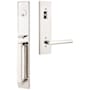 Emtek Lausanne Left Handed Full Plate Single Cylinder Keyed Entry Handleset with Stuttgart Interior Lever Polished Nickel