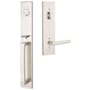 Emtek Lausanne Left Handed Full Plate Single Cylinder Keyed Entry Handleset with Stuttgart Interior Lever Satin Nickel