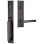 Emtek Lausanne Left Handed Full Plate Single Cylinder Keyed Entry Handleset with Stuttgart Interior Lever Flat Black