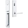Emtek Lausanne Left Handed Full Plate Single Cylinder Keyed Entry Handleset with Stuttgart Interior Lever Polished Chrome
