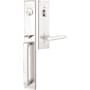 Emtek Lausanne Single Cylinder Keyed Entry Handleset from the Contemporary Collection Polished Nickel
