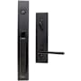 Emtek Lausanne Single Cylinder Keyed Entry Handleset from the Contemporary Collection Flat Black