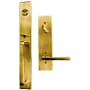 Emtek Lausanne Single Cylinder Keyed Entry Handleset from the Contemporary Collection Satin Brass
